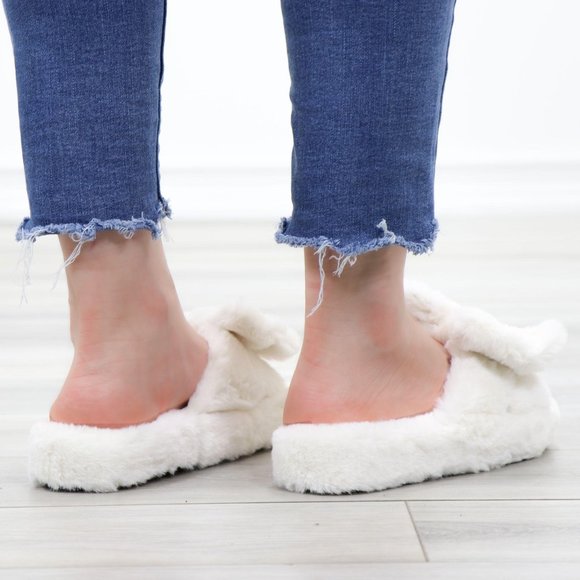 Plush Bow Tie Fuzzy Non-Slip Slipper - Picture 8 of 15